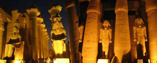 Luxor Temple at nite, Egypt